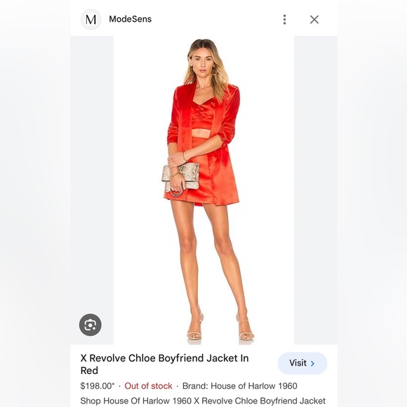 House of Harlow Red satin blazer jacket - Picture 5 of 5